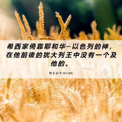Picture 06 - 列 王 记 下 18:5 CUVS - 希 西 家 倚 靠 耶 和 华 ─ 以 色 列 - Bible Verse Picture