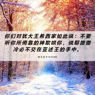 Picture 06 - 列 王 记 下 19:10 CUVS - 你 们 对 犹 大 王 希 西 家 如 此 说 - Bible Verse Picture