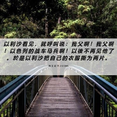 Picture 06 - 列 王 记 下 2:12 CUVS - 以 利 沙 看 见 ， 就 呼 叫 说 ： 我 - Bible Verse Picture