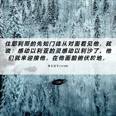 Picture 06 - 列 王 记 下 2:15 CUVS - 住 耶 利 哥 的 先 知 门 徒 从 对 面 - Bible Verse Picture