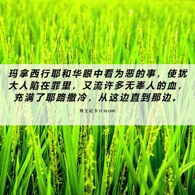Picture 06 - 列 王 记 下 21:16 CUVS - 玛 拿 西 行 耶 和 华 眼 中 看 为 恶 - Bible Verse Picture