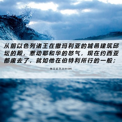Picture 06 - 列 王 记 下 23:19 CUVS - 从 前 以 色 列 诸 王 在 撒 玛 利 亚 - Bible Verse Picture