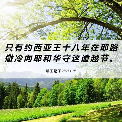 Picture 06 - 列 王 记 下 23:23 CUVS - 只 有 约 西 亚 王 十 八 年 在 耶 路 - Bible Verse Picture