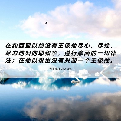 Picture 06 - 列 王 记 下 23:25 CUVS - 在 约 西 亚 以 前 没 有 王 像 他 尽 - Bible Verse Picture