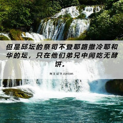 Picture 06 - 列 王 记 下 23:9 CUVS - 但 是 邱 坛 的 祭 司 不 登 耶 路 撒 - Bible Verse Picture
