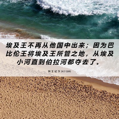 Picture 06 - 列 王 记 下 24:7 CUVS - 埃 及 王 不 再 从 他 国 中 出 来 ； - Bible Verse Picture