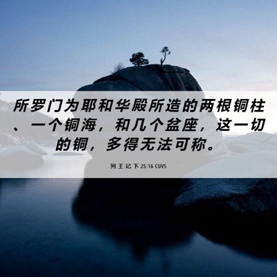 Picture 06 - 列 王 记 下 25:16 CUVS - 所 罗 门 为 耶 和 华 殿 所 造 的 两 - Bible Verse Picture