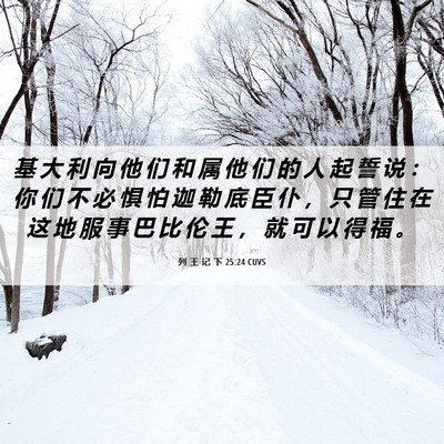 Picture 06 - 列 王 记 下 25:24 CUVS - 基 大 利 向 他 们 和 属 他 们 的 人 - Bible Verse Picture