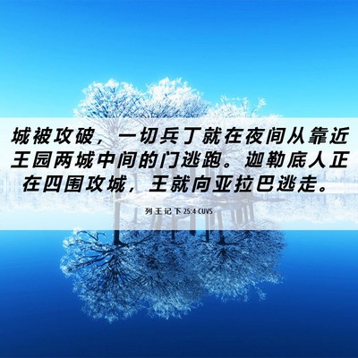 Picture 06 - 列 王 记 下 25:4 CUVS - 城 被 攻 破 ， 一 切 兵 丁 就 在 夜 - Bible Verse Picture