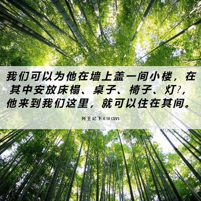 Picture 06 - 列 王 记 下 4:10 CUVS - 我 们 可 以 为 他 在 墙 上 盖 一 间 - Bible Verse Picture