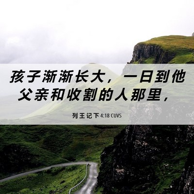 Picture 06 - 列 王 记 下 4:18 CUVS - 孩 子 渐 渐 长 大 ， 一 日 到 他 父 - Bible Verse Picture