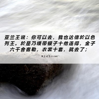 Picture 06 - 列 王 记 下 5:5 CUVS - 亚 兰 王 说 ： 你 可 以 去 ， 我 也 - Bible Verse Picture