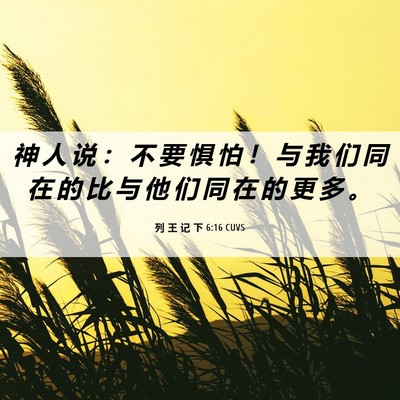 Picture 06 - 列 王 记 下 6:16 CUVS - 神 人 说 ： 不 要 惧 怕 ！ 与 我 们 - Bible Verse Picture