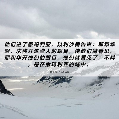 Picture 06 - 列 王 记 下 6:20 CUVS - 他 们 进 了 撒 玛 利 亚 ， 以 利 沙 - Bible Verse Picture