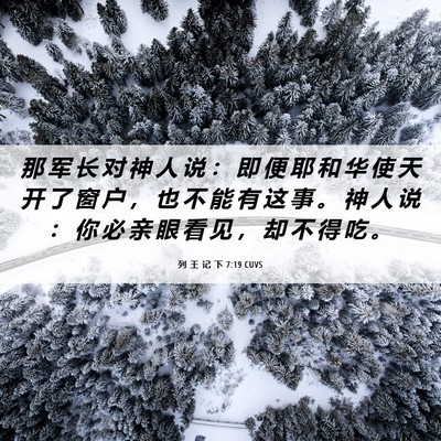 Picture 06 - 列 王 记 下 7:19 CUVS - 那 军 长 对 神 人 说 ： 即 便 耶 和 - Bible Verse Picture