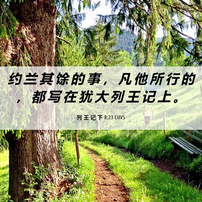 Picture 06 - 列 王 记 下 8:23 CUVS - 约 兰 其 馀 的 事 ， 凡 他 所 行 的 - Bible Verse Picture
