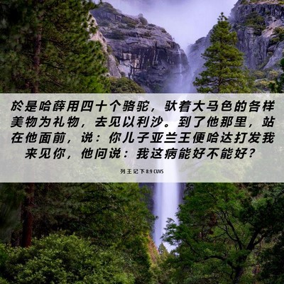 Picture 06 - 列 王 记 下 8:9 CUVS - 於 是 哈 薛 用 四 十 个 骆 驼 ， 驮 - Bible Verse Picture