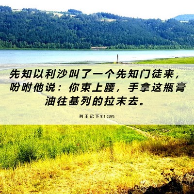 Picture 06 - 列 王 记 下 9:1 CUVS - 先 知 以 利 沙 叫 了 一 个 先 知 门 - Bible Verse Picture