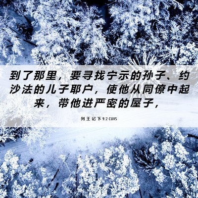 Picture 06 - 列 王 记 下 9:2 CUVS - 到 了 那 里 ， 要 寻 找 宁 示 的 孙 - Bible Verse Picture