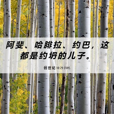 Picture 06 - 创 世 纪 10:29 CUVS - 阿 斐 、 哈 腓 拉 、 约 巴 ， 这 都 - Bible Verse Picture