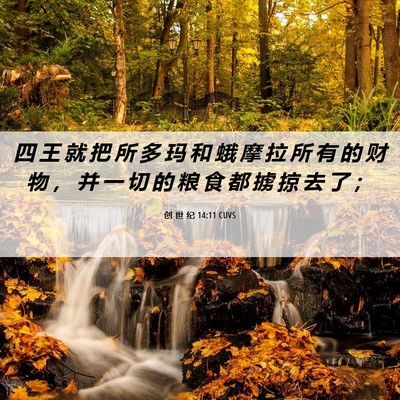 Picture 06 - 创 世 纪 14:11 CUVS - 四 王 就 把 所 多 玛 和 蛾 摩 拉 所 - Bible Verse Picture