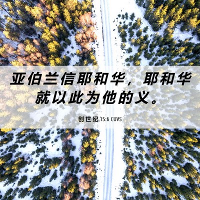 Picture 06 - 创 世 纪 15:6 CUVS - 亚 伯 兰 信 耶 和 华 ， 耶 和 华 就 - Bible Verse Picture