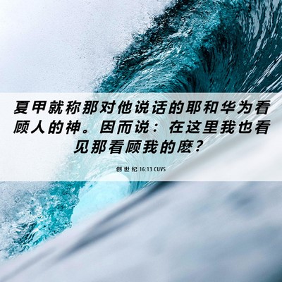 Picture 06 - 创 世 纪 16:13 CUVS - 夏 甲 就 称 那 对 他 说 话 的 耶 和 - Bible Verse Picture