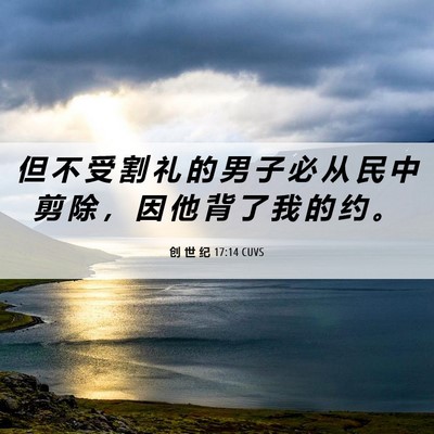 Picture 06 - 创 世 纪 17:14 CUVS - 但 不 受 割 礼 的 男 子 必 从 民 中 - Bible Verse Picture