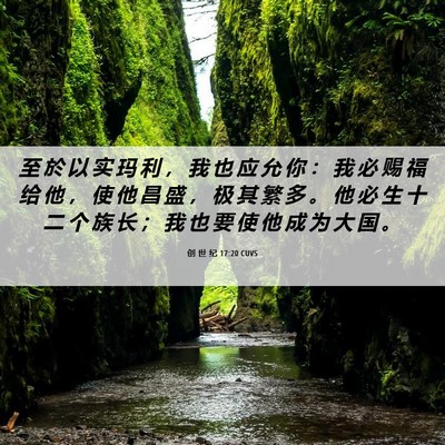 Picture 06 - 创 世 纪 17:20 CUVS - 至 於 以 实 玛 利 ， 我 也 应 允 你 - Bible Verse Picture