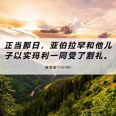 Picture 06 - 创 世 纪 17:26 CUVS - 正 当 那 日 ， 亚 伯 拉 罕 和 他 儿 - Bible Verse Picture
