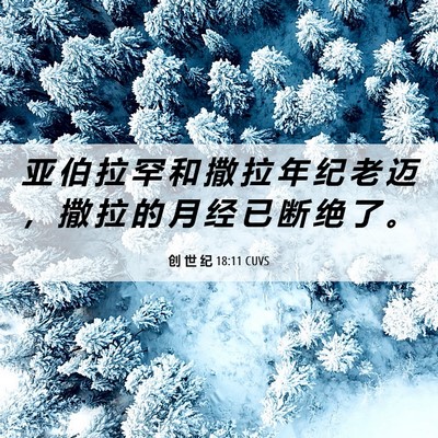 Picture 06 - 创 世 纪 18:11 CUVS - 亚 伯 拉 罕 和 撒 拉 年 纪 老 迈 ， - Bible Verse Picture