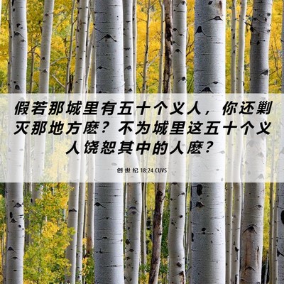 Picture 06 - 创 世 纪 18:24 CUVS - 假 若 那 城 里 有 五 十 个 义 人 ， - Bible Verse Picture
