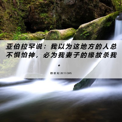 Picture 06 - 创 世 纪 20:11 CUVS - 亚 伯 拉 罕 说 ： 我 以 为 这 地 方 - Bible Verse Picture