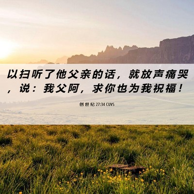 Picture 06 - 创 世 纪 27:34 CUVS - 以 扫 听 了 他 父 亲 的 话 ， 就 放 - Bible Verse Picture