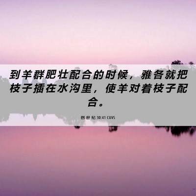 Picture 06 - 创 世 纪 30:41 CUVS - 到 羊 群 肥 壮 配 合 的 时 候 ， 雅 - Bible Verse Picture