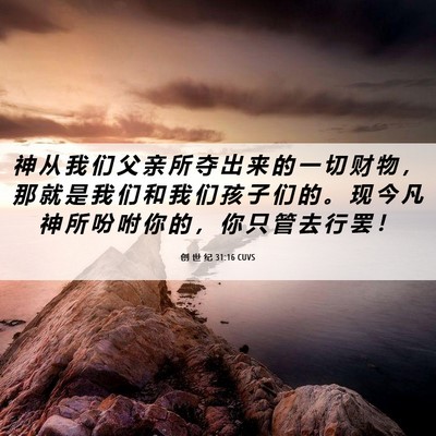 Picture 06 - 创 世 纪 31:16 CUVS - 神 从 我 们 父 亲 所 夺 出 来 的 一 - Bible Verse Picture