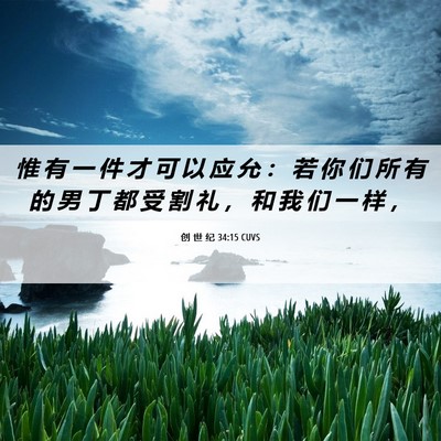 Picture 06 - 创 世 纪 34:15 CUVS - 惟 有 一 件 才 可 以 应 允 ： 若 你 - Bible Verse Picture