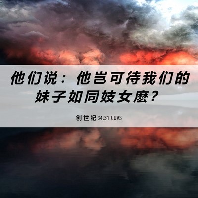 Picture 06 - 创 世 纪 34:31 CUVS - 他 们 说 ： 他 岂 可 待 我 们 的 妹 - Bible Verse Picture