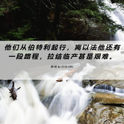 Picture 06 - 创 世 纪 35:16 CUVS - 他 们 从 伯 特 利 起 行 ， 离 以 法 - Bible Verse Picture