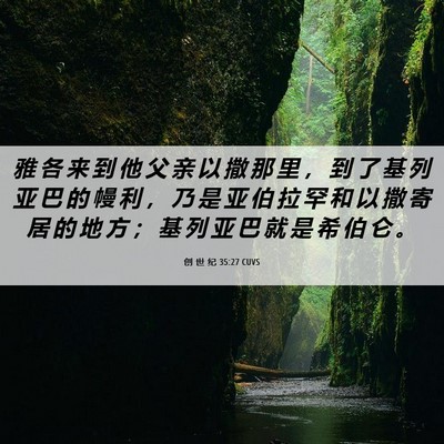 Picture 06 - 创 世 纪 35:27 CUVS - 雅 各 来 到 他 父 亲 以 撒 那 里 ， - Bible Verse Picture