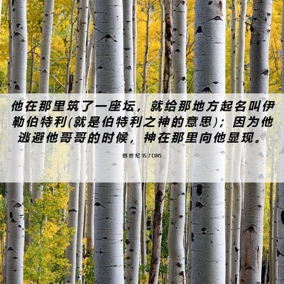 Picture 06 - 创 世 纪 35:7 CUVS - 他 在 那 里 筑 了 一 座 坛 ， 就 给 - Bible Verse Picture