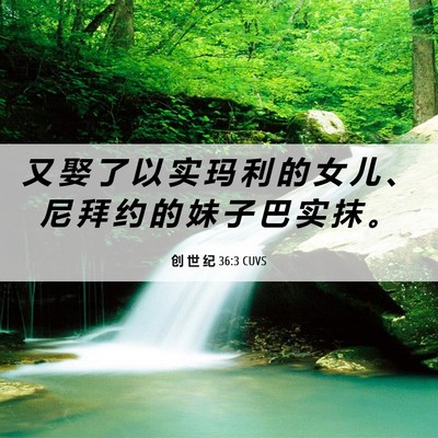 Picture 06 - 创 世 纪 36:3 CUVS - 又 娶 了 以 实 玛 利 的 女 儿 、 尼 - Bible Verse Picture