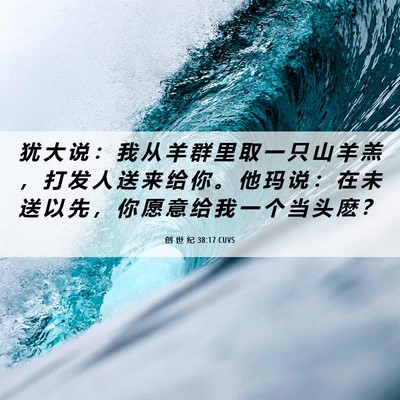 Picture 06 - 创 世 纪 38:17 CUVS - 犹 大 说 ： 我 从 羊 群 里 取 一 只 - Bible Verse Picture