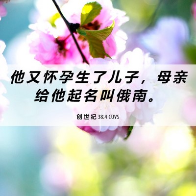 Picture 06 - 创 世 纪 38:4 CUVS - 他 又 怀 孕 生 了 儿 子 ， 母 亲 给 - Bible Verse Picture