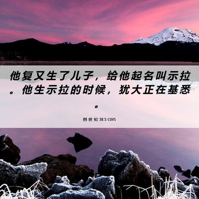 Picture 06 - 创 世 纪 38:5 CUVS - 他 复 又 生 了 儿 子 ， 给 他 起 名 - Bible Verse Picture