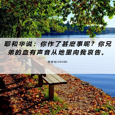 Picture 06 - 创 世 纪 4:10 CUVS - 耶 和 华 说 ： 你 作 了 甚 麽 事 呢 - Bible Verse Picture