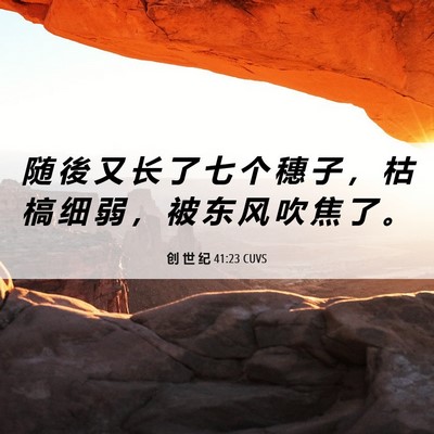Picture 06 - 创 世 纪 41:23 CUVS - 随 後 又 长 了 七 个 穗 子 ， 枯 槁 - Bible Verse Picture