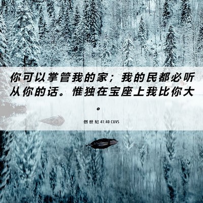 Picture 06 - 创 世 纪 41:40 CUVS - 你 可 以 掌 管 我 的 家 ； 我 的 民 - Bible Verse Picture
