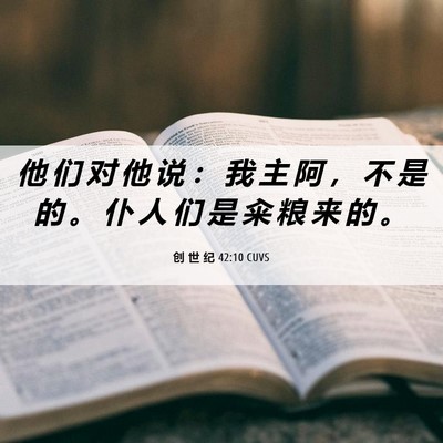 Picture 06 - 创 世 纪 42:10 CUVS - 他 们 对 他 说 ： 我 主 阿 ， 不 是 - Bible Verse Picture