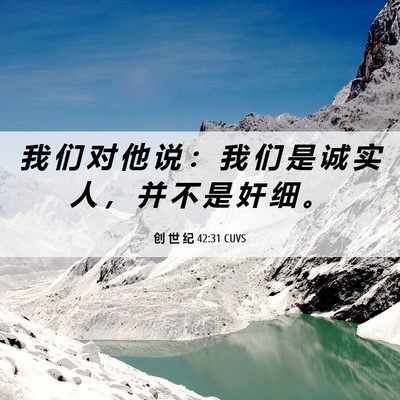 Picture 06 - 创 世 纪 42:31 CUVS - 我 们 对 他 说 ： 我 们 是 诚 实 人 - Bible Verse Picture